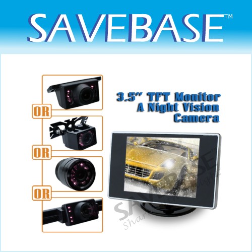 3.5" LCD Monitor Backup Camera Wired Car Rear View Reversing Kit