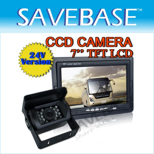 12 24 Car Rear View Kit 7" LCD Monitor +CCD Reverse Camera Motorhome Horse Truck