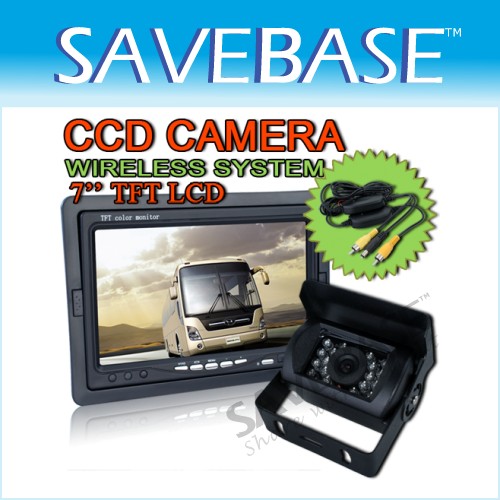 7" LCD Motorhome Rearview Monitor +12V CCD Wireless Backup Camera BUS