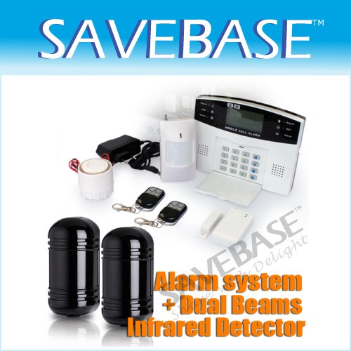 GSM Security Burglar System +100m Dual Beam IR Detector