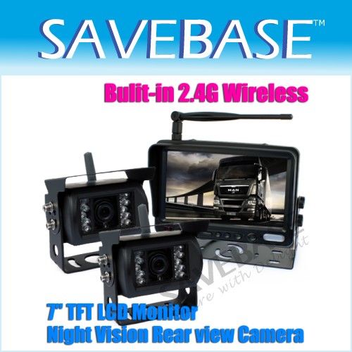 7" DIGITAL LCD MONITOR + 2X WIRELESS REVERSE CAMERA CAR REAR VIEW BACKUP KIT