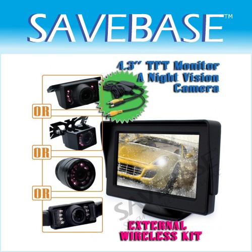 Car Van Truck Wireless Reversing Camera 4.3 Inch LCD Rear View Security System