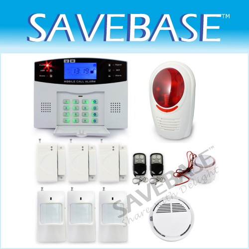 GSM CCTV LCD Alarm System Kit +Flash Siren Smoke Sensor