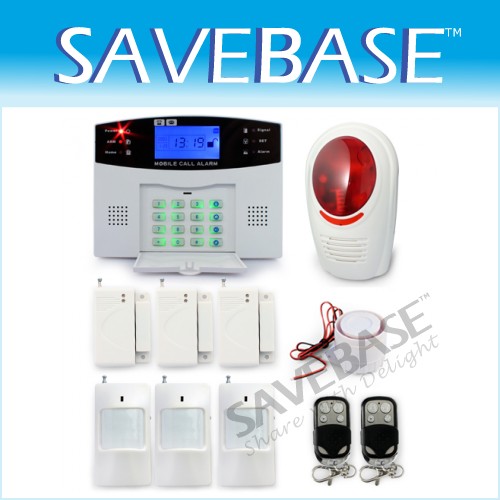 Wireless Home Alarm GSM Burglar System Flash Siren PIR Motion Door Sensor