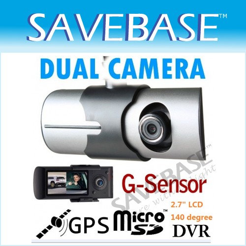 Vehicle Dash DVR Cam Video Recorder With Dual CMOS Cameras + Gravity Sensor