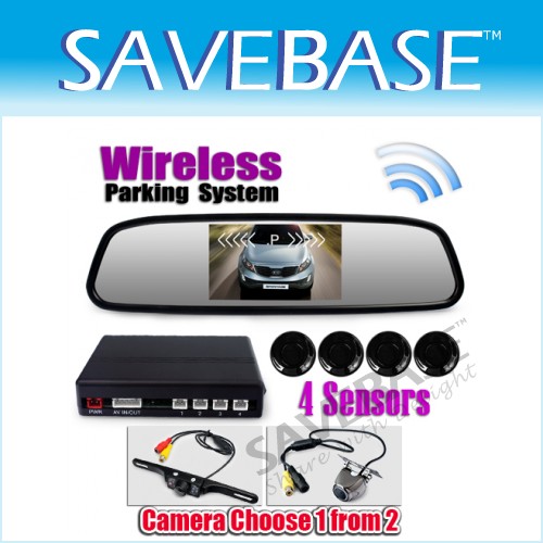 New Wireless Parking Reversing Camera Alarm System 4.3" LCD Rearview MIRROR KIT