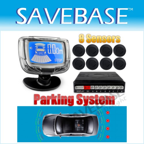 Color LCD Rear Car Parking Reversing Front + Rear 8 Sensors Alarm Buzzer Kit