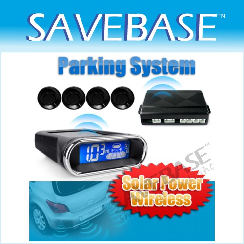 Solar + Charger LED Rear Car Parking Reversing 4 Rear Sensors Alarm Buzzer Kit