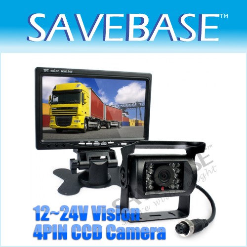 4Pin 12/24V Motorhome Rear View Kit 7" TFT Monitor +CCD Backup IR Camera Caravan