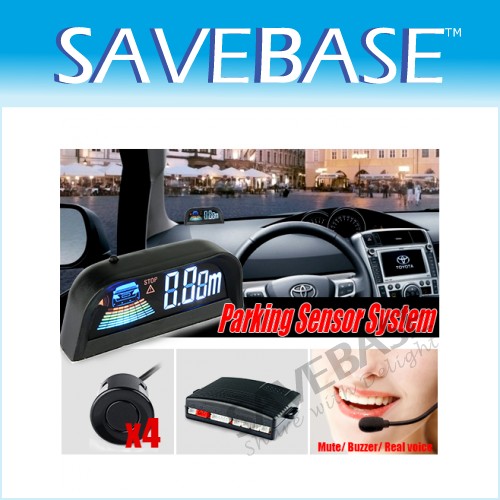 Car Parts 4 Probe Parking Sensor Kit Audio Buzzer Real Voice Model LED Digital