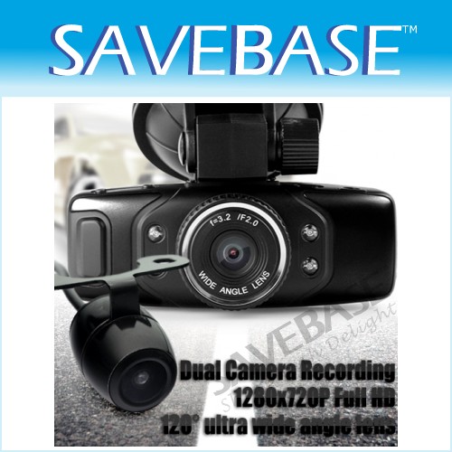 HD Dual Lens Car Camera DVR 720P Separate AV-In Lens Vehicle Video Recorder Cam