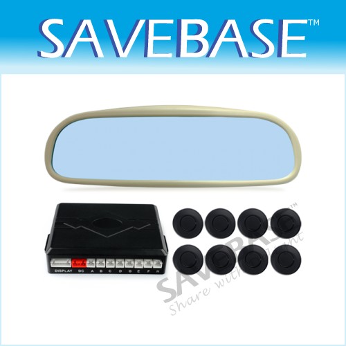 8 Car Reverse Parking Sensors 4 Front 4 Rear Buzzer + LED Mirror Color Display